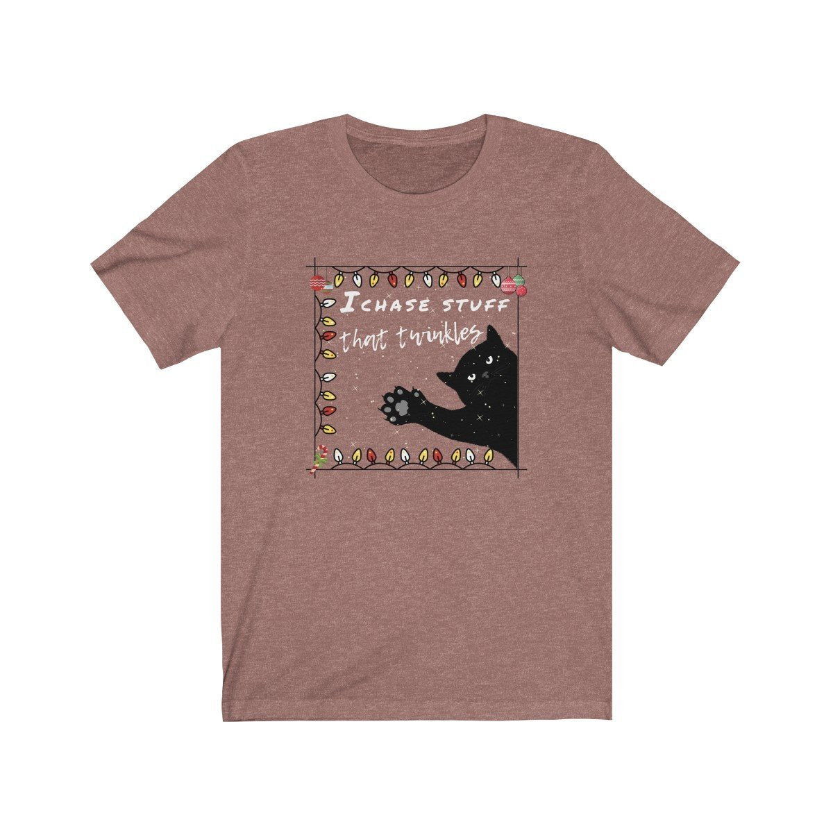 Christmas Gifts for Men Who Like Cats, I Chase Stuff That Twinkles Cat Christmas T-Shirt