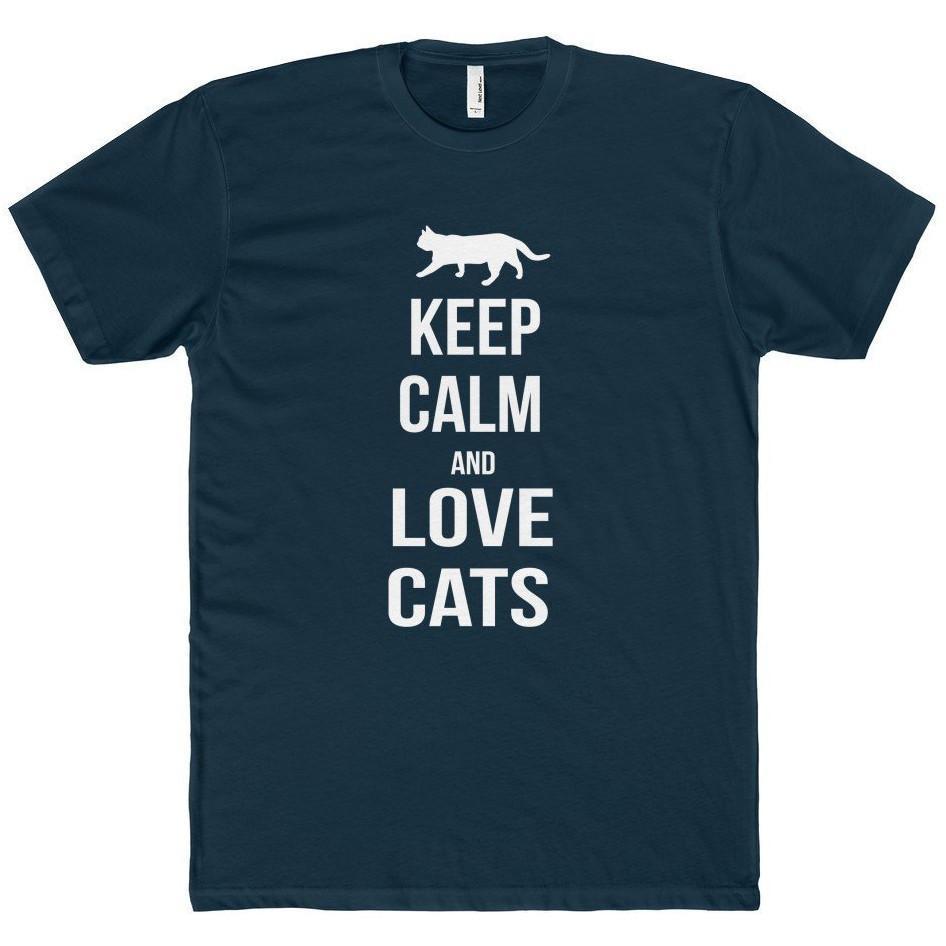 Funny Gifts for Cat Lovers, Cat Gifts for Him, Keep Calm and Love Cats T-Shirt