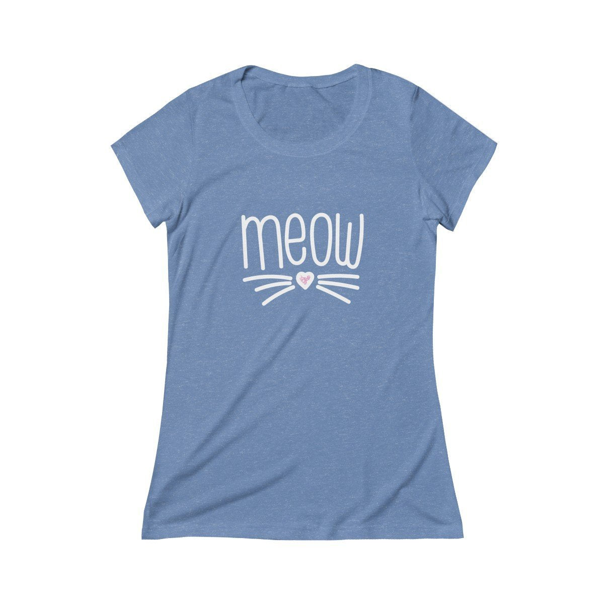Meow Clothing for Women, Cute Shirt with the Word Meow and a Cat Face Printed On the Front