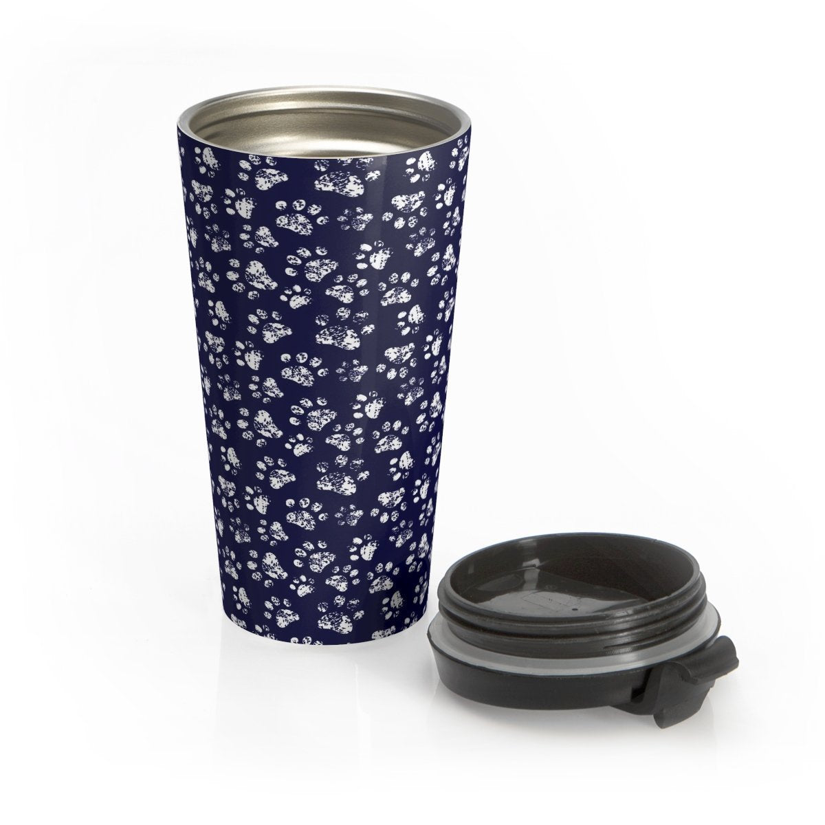 Cute 15oz Stainless Steel Paw Print Travel Mug Perfect as a Unique Gift for Cat Lovers