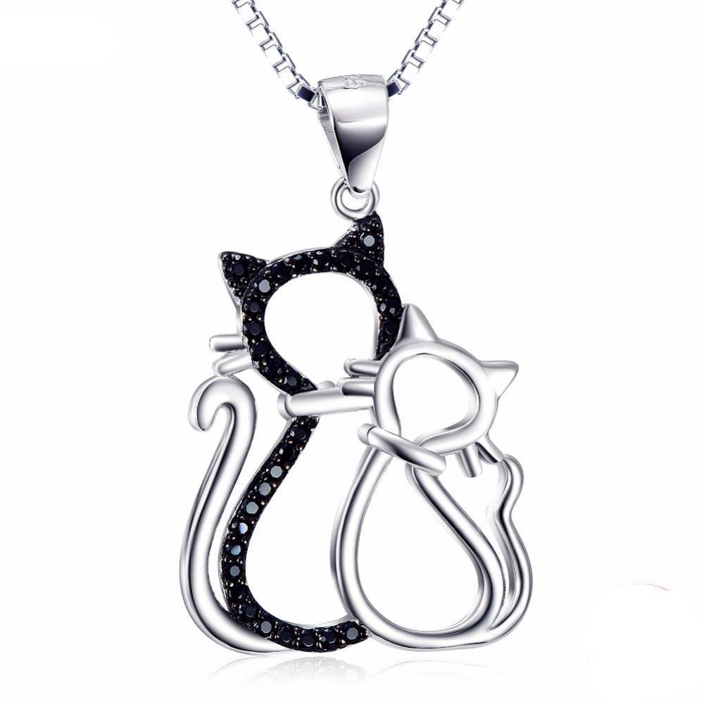 Cat Jewelry, Snuggly Cats Necklace