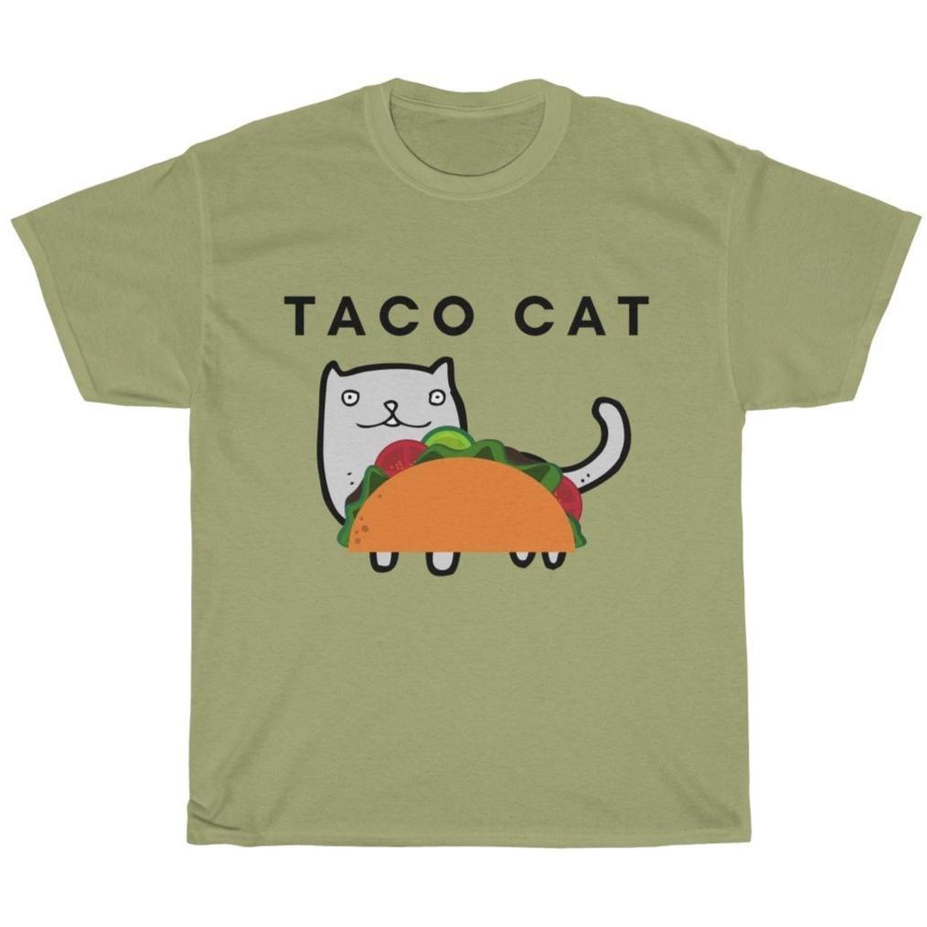 Funny Cat Shirt Featuring a Taco Cat Printed On the Front