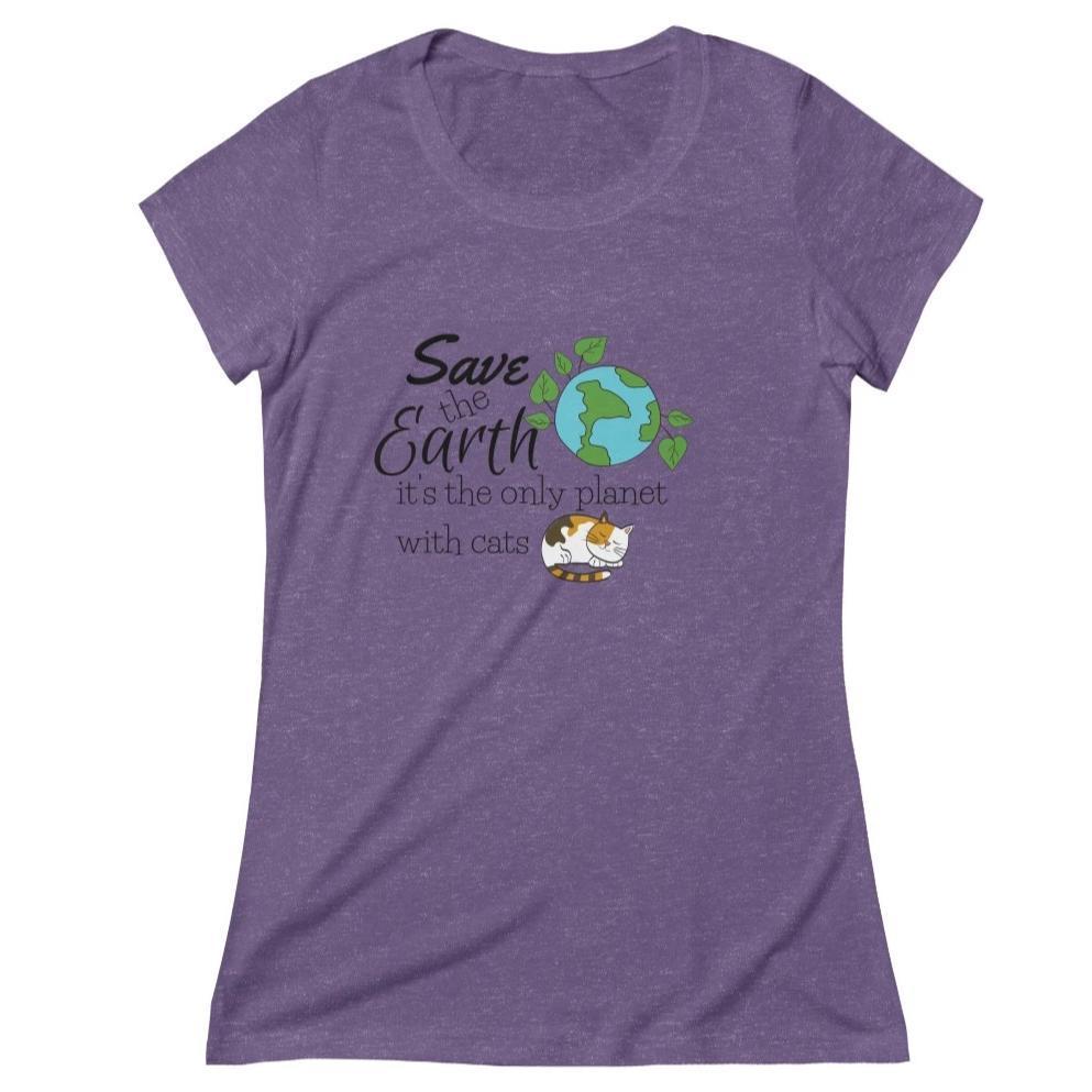 Funny Cat Shirt With The Phrase  Save The Earth It's The Only Planet With Cats On The Front
