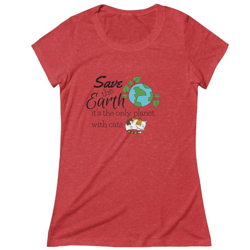 Clothes for Cat Lovers,  Save The Earth It's The Only Planet With Cats Funny Cat Shirt