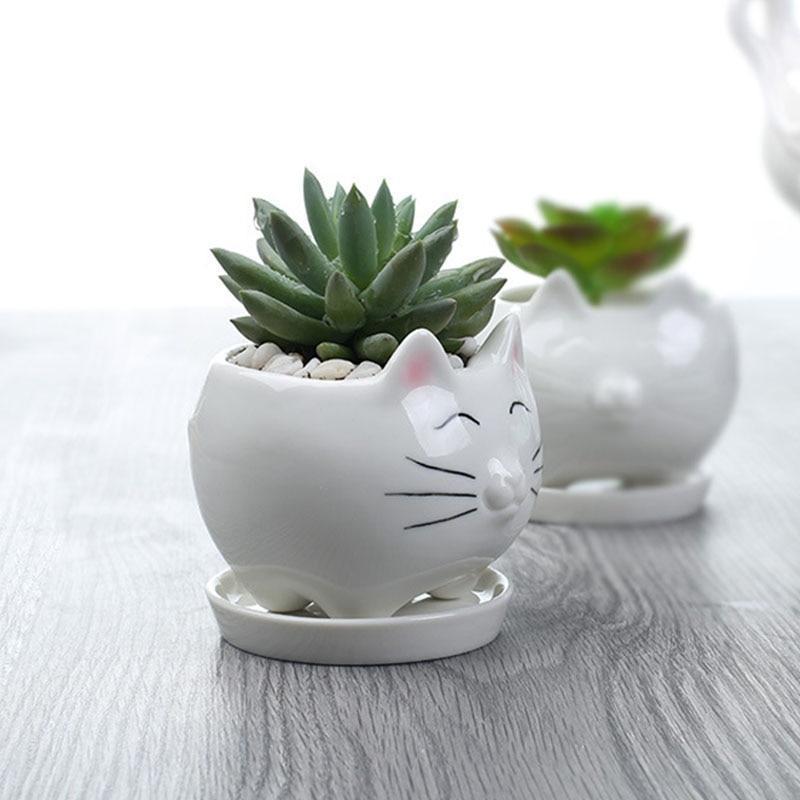 Cat Themed Decor, Cute Cat Shaped Flower Pot