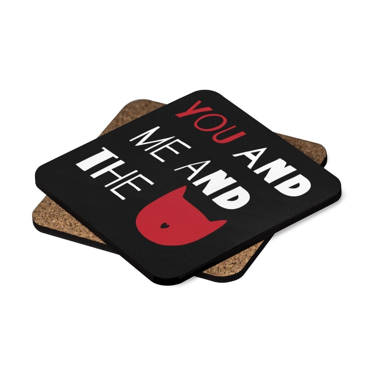 Gifts for Cat Lovers, You and Me and the Cat Coasters Set - 4pcs